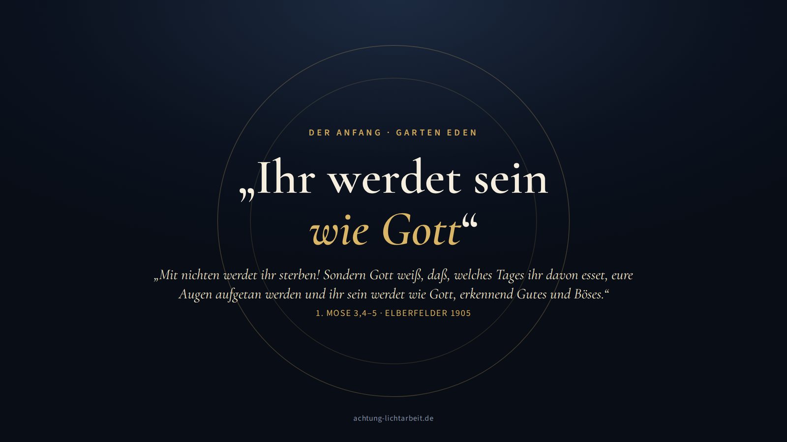 Grafik: Ihr werdet sein wie Gott – 1. Mose 3,4–5